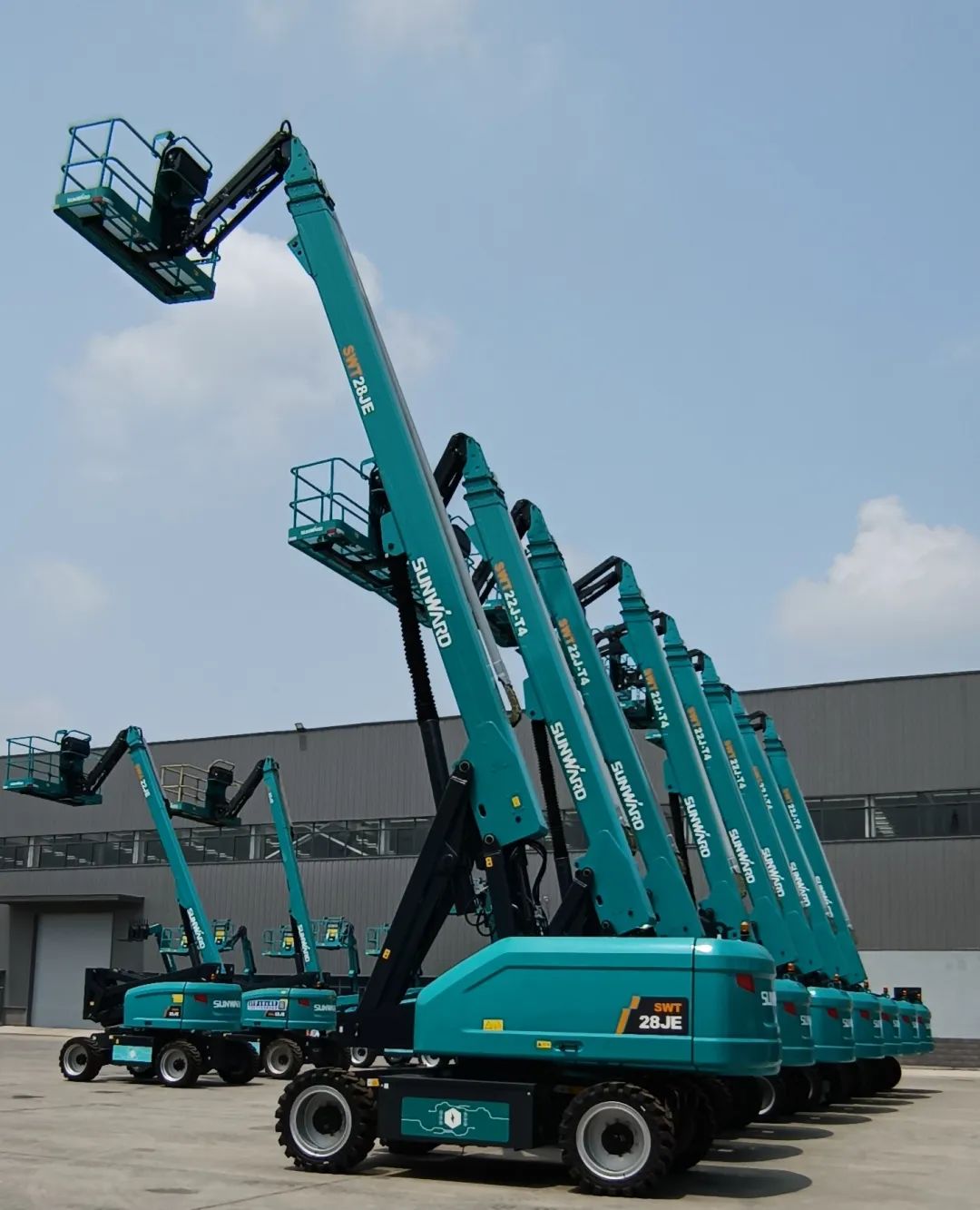 新能源家族再添“新丁”！宝运莱智能三款电动臂式高空作业平台齐下线